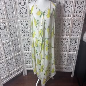 Pool To Party Womens Printed Sleeveless Swim Cover Up Lemons Design Boho Size OS